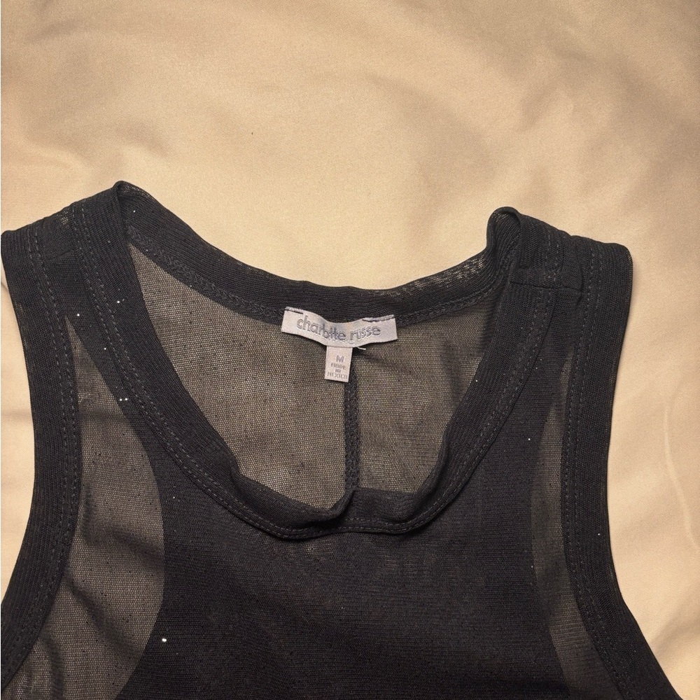 Charlotte Russe Sheer Black Tank Top - Picture 3 of 3